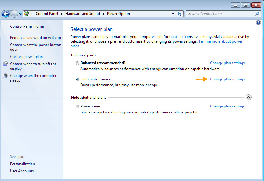 windows 8 sleep mode settings